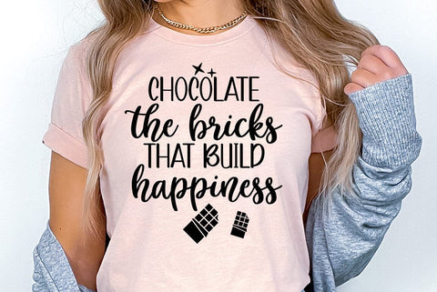 Chocolate SVG Design, Chocolate the bricks that build happiness SVG FiveStarCrafting 