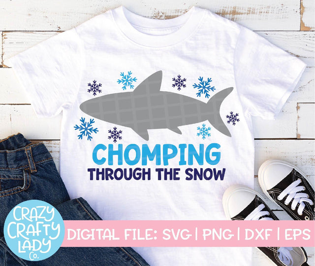 Chomping Through the Snow | Christmas SVG Cut File SVG Crazy Crafty Lady Co. 