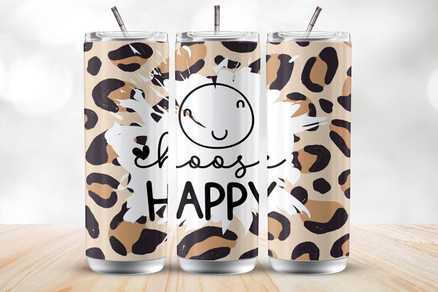 Choose Happy 20oz Tumbler Wrap Sublimation Design Sublimation MockupSvgVenue 