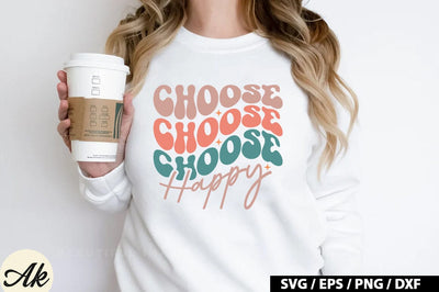 Choose happy Retro SVG SVG akazaddesign 