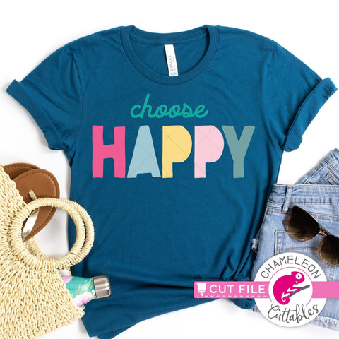 Choose Happy svg png dxf SVG Chameleon Cuttables 