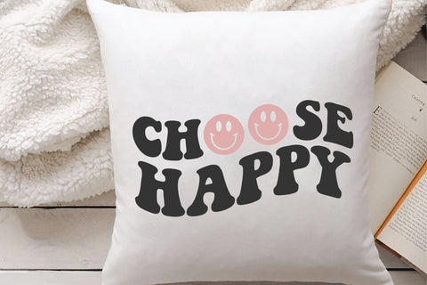Choose Happy Svg, Wavy Text Cut File SVG Creativeart88 