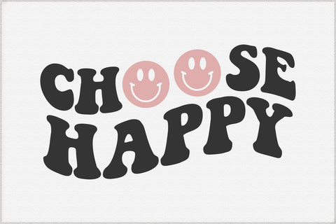 Choose Happy Svg, Wavy Text Cut File SVG Creativeart88 