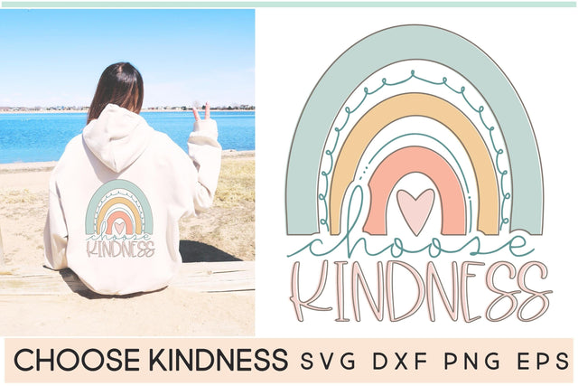 Choose Kindness SVG, Boho Rainbow Kindness SVG SVG Designing Digitals 