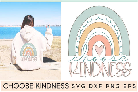 Choose Kindness SVG, Boho Rainbow Kindness SVG SVG Designing Digitals 