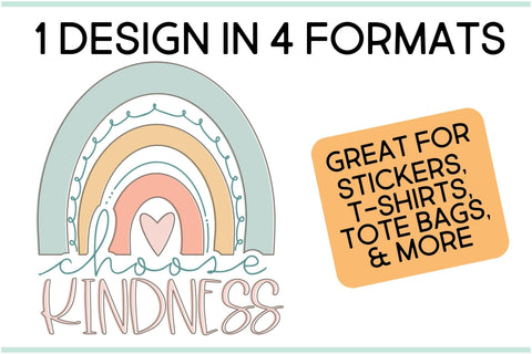 Choose Kindness SVG, Boho Rainbow Kindness SVG SVG Designing Digitals 