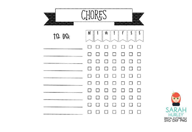 Chore Chart SVG Sarah Hurley 