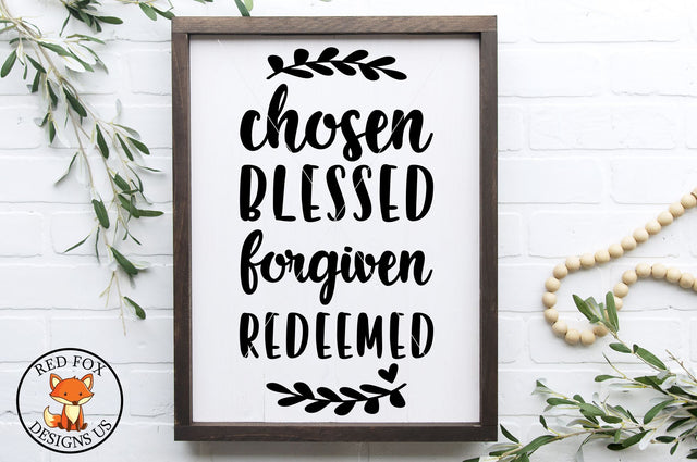 Chosen Blessed Forgiven Redeemed | Easter Design SVG PNG DXF SVG RedFoxDesignsUS 