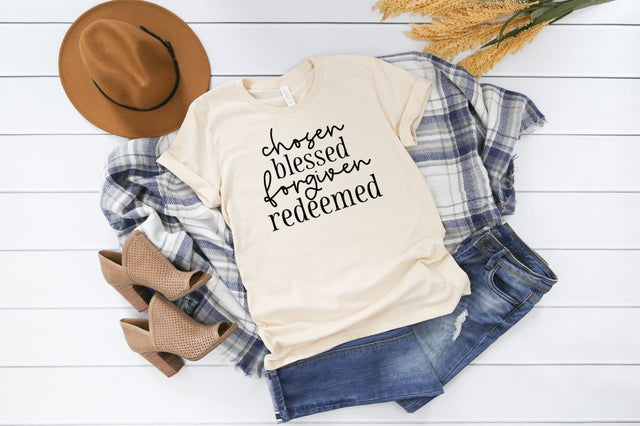 Chosen. Blessed. Forgiven. Redeemed SVG SVG Simply Cutz 