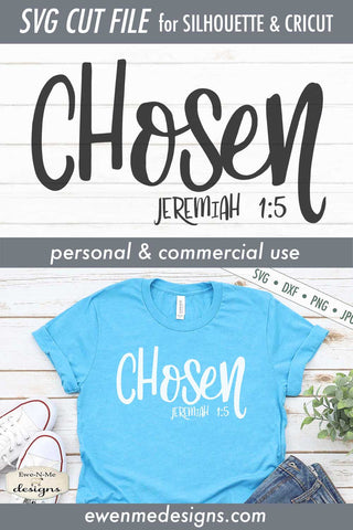 Chosen - Jeremiah 1:5 - Christian Bible SVG SVG Ewe-N-Me Designs 