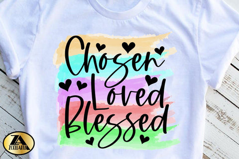 Chosen Loved Blessed PNG Christian Watercolor Sublimation SVG zoellartz 