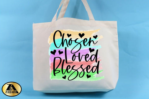 Chosen Loved Blessed PNG Christian Watercolor Sublimation SVG zoellartz 