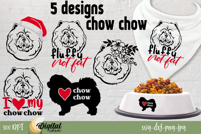Chow Chow ClipArt SVG Design | Dog SVG Bundle | Dog Silhouette SVG Evgenyia Guschina 