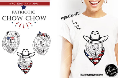 Chow Chow Dog Patriotic Cut files and Sublimation SVG Loveleen Kaur 