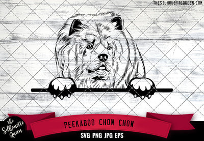 Chow Chow Peek A Boo | Peekaboo | Peeking Dog Face SVG for Glowforge, Cricut, Laser, Silhouette, Scan n cut files SVG Loveleen Kaur 