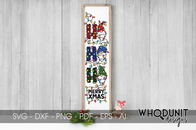 Chrismtas Gnomes Porch Sign | HoHoHo SVG | Gnomes Cut File SVG Whodunit Designs 