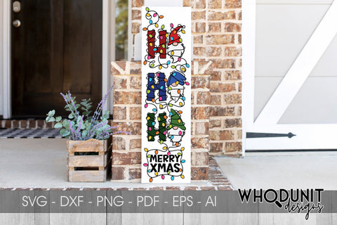 Chrismtas Gnomes Porch Sign | HoHoHo SVG | Gnomes Cut File SVG Whodunit Designs 