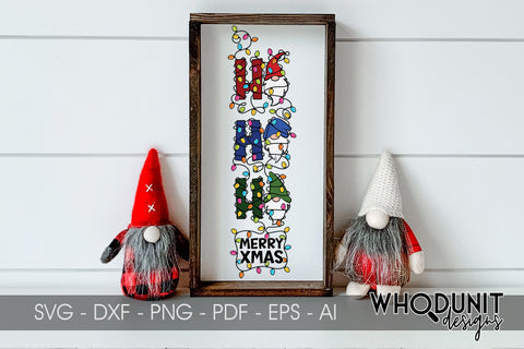 Chrismtas Gnomes Porch Sign | HoHoHo SVG | Gnomes Cut File SVG Whodunit Designs 