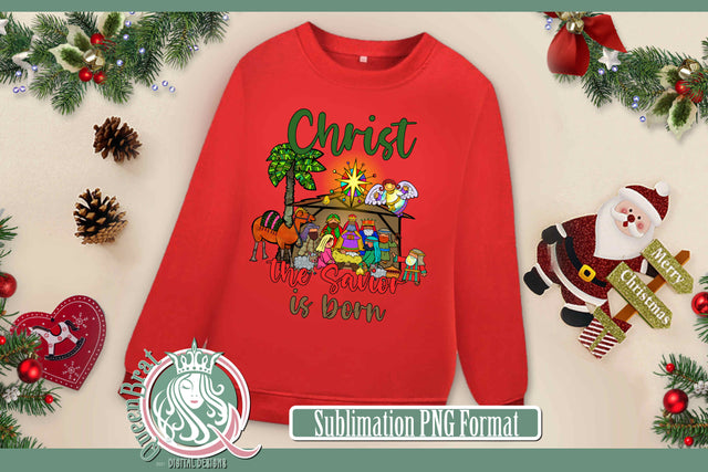 Christ The Savior Is Born Sublimation Sublimation QueenBrat Digital Designs 