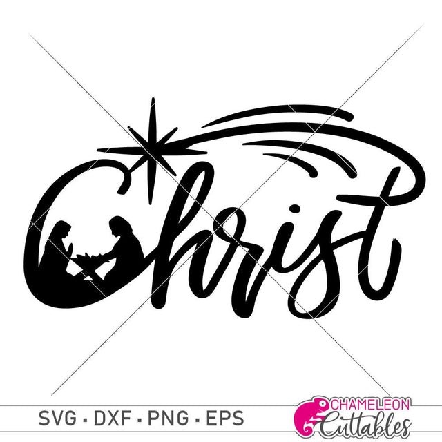 Christ with Nativity Scene Christmas SVG SVG Chameleon Cuttables 