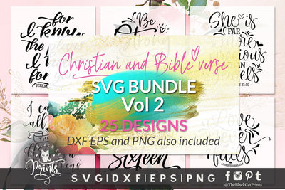Christian and Bible verse SVG bundle - VOL 2 | 25 cut files SVG TheBlackCatPrints
