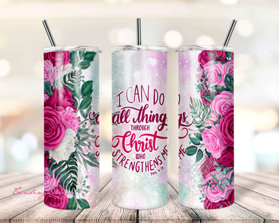 Christian Bible Verse 20oz Tumbler Design,I Can Do All Things Tumbler PNG Download Sublimation TrendingDesign 