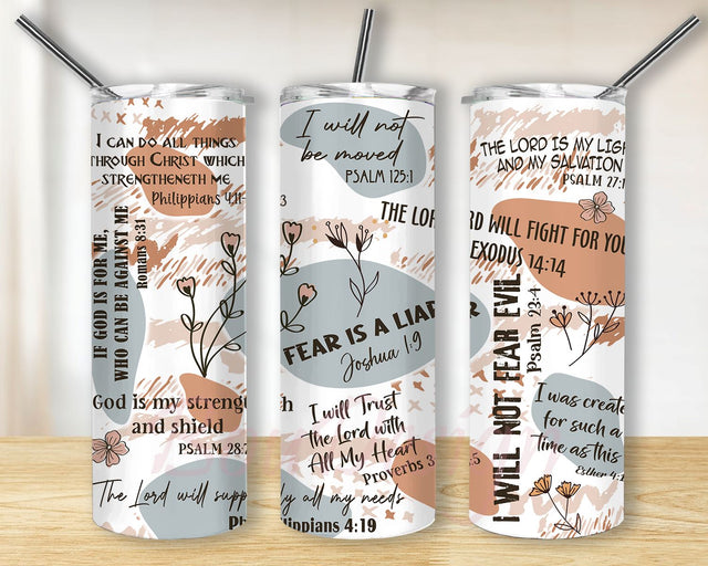 Christian Bible Verse Affirmations Sublimation Design Templates, Straight PNG Digital Download, Positive Tumbler PNG, Inspirationa Tumbler 20oz Skinny Tumbler Sublimation BouDesign 