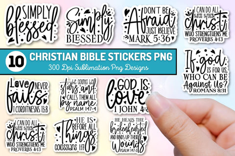 Christian Bible Verse Sublimation Stickers Bundle Sublimation Regulrcrative 