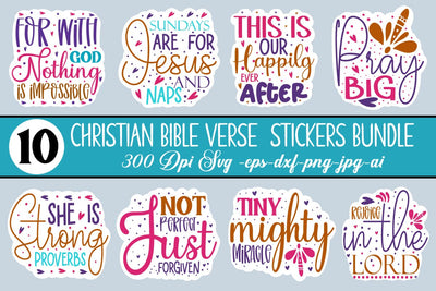 Christian Bible Verse Sublimation Stickers Bundle SVG designmaster24 