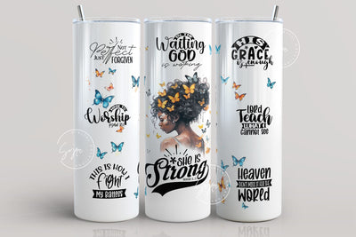 Christian Bible Verse Tumbler Wrap Sublimation Designs, Religious Skinny Tumbler 20 oz Design PNG, Motivational Faith Tumbler, Digital Sublimation Syre Digital Creations 