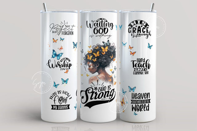 Christian Bible Verse Tumbler Wrap Sublimation Designs, Religious Skinny Tumbler 20 oz Design PNG, Motivational Faith Tumbler, Digital Sublimation Syre Digital Creations 