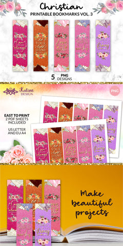 Christian bookmarks Vol. 3, Bible verse bookmark, Bookmarks with bible verses, Religious bookmark, Scripture bookmark, Bookmarks for bible, Printable bookmark, Bookmark design, Bookmark set, Digital bookmarks, PNG file SVG KatineDesign 