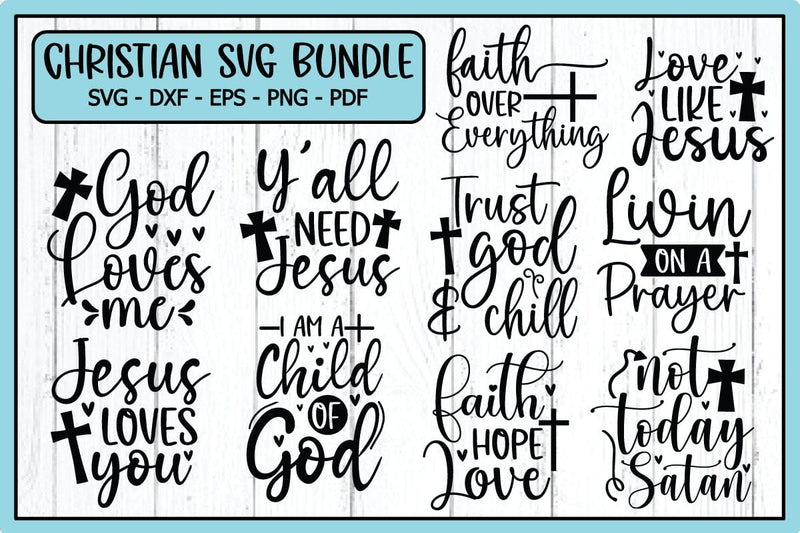 Christian Bundle SVG, Scripture Bundle, Waymaker SVG, Bible Verse Bundle, Cut Files for Cricut, Religious SVG, Jesus, God, Faith svg dxf SVG designstore 