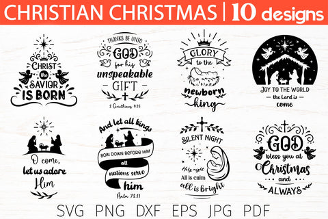 Christian christmas svg bundle, religious christmas quote SVG Digital Rainbow Shop 