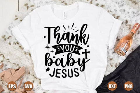 christian christmas SVG Design, Thank you baby jesus SVG FiveStarCrafting 