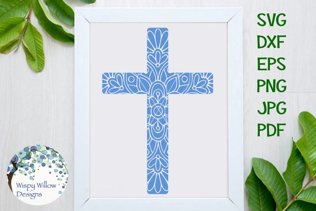 Christian Cross Mandala SVG SVG Wispy Willow Designs 