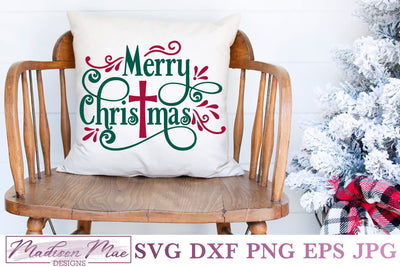 Christian Cross, Merry Christmas SVG SVG Madison Mae Designs 