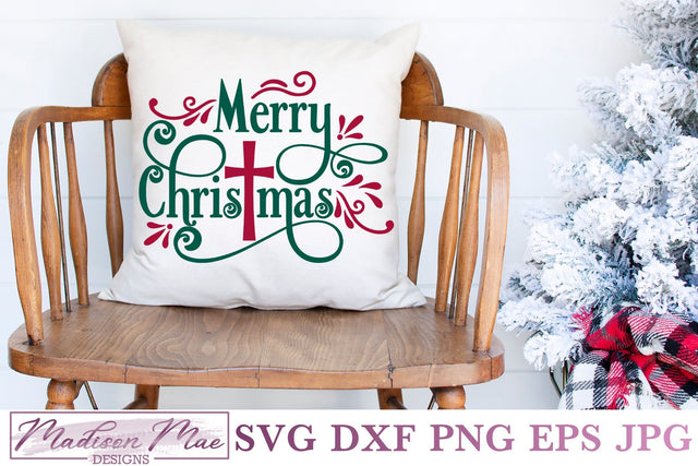 Christian Cross, Merry Christmas SVG SVG Madison Mae Designs 