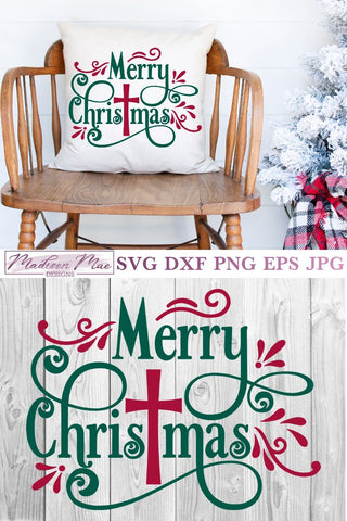 Christian Cross, Merry Christmas SVG SVG Madison Mae Designs 
