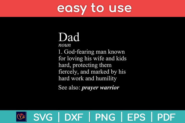 Christian Dad Definition Father's Day Svg Cutting File SVG artprintfile 