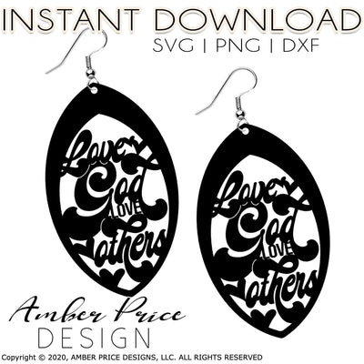Christian Earrings SVG | Love God Love Others SVG PNG DXF SVG Amber Price Design 