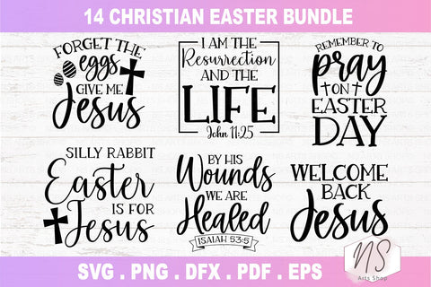 Christian Easter SVG Bundle, Easter SVG, Christian svg, Bunny svg, Religious Easter SVG Bundle, Cut Files, Cricut file, Silhouette file SVG NS Arts Shop 