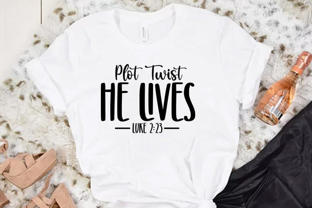 Christian Ester SVG Design, Plot twist he lives SVG FiveStarCrafting 