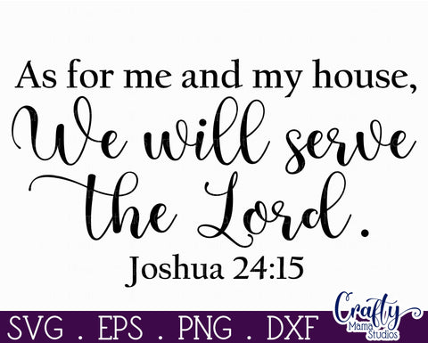 Christian Farmhouse Round Sign, As For Me And My House Svg SVG Crafty Mama Studios 