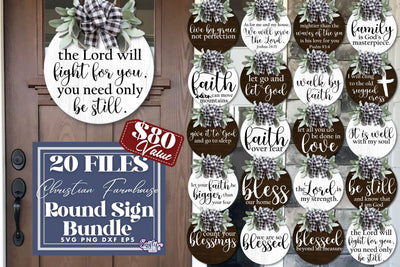 Christian Farmhouse Svg, Faith Farmhouse Round Sign Bundle 1 SVG Crafty Mama Studios 