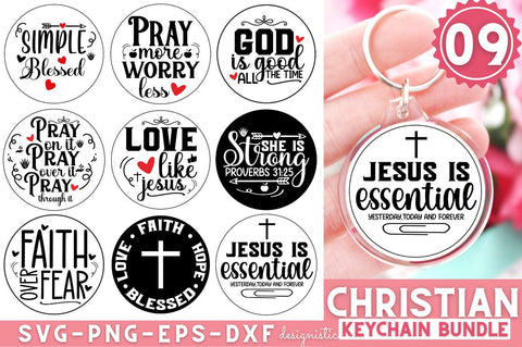 Christian Keychain SVG Bundle, Mama Keychain Bundle SVG DESIGNISTIC 