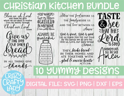 Christian Kitchen SVG Cut File Bundle SVG Crazy Crafty Lady Co. 