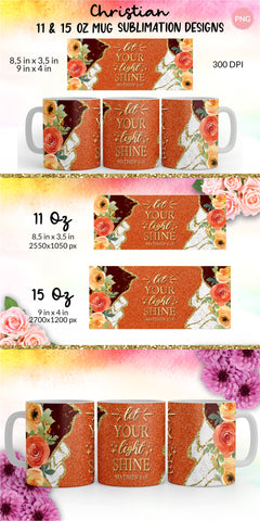 Christian Mug, Let You Light Shine, Bible Verse Mug, Inspirational Mug, Jesus Cup, Mug With Bible Verse, Inspirational Mug Wrap, Coffee Mug Bible Verse, Bible Verse PNG, Mug Wrap Sublimation Designs, Scripture Mug SVG KatineDesign 