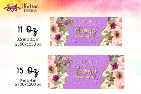 Christian Mug, She is Strong, Bible Verse Mug, Inspirational Mug, Jesus Cup, Mug With Bible Verse, Inspirational Mug Wrap, Coffee Mug Bible Verse, Bible Verse PNG, Mug Wrap Sublimation Designs, Scripture Mug SVG KatineDesign 