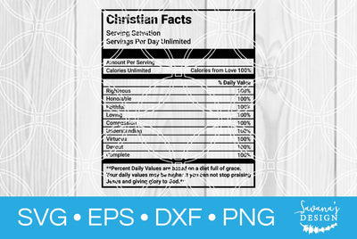 Christian Nutrition Facts SVG SavanasDesign 
